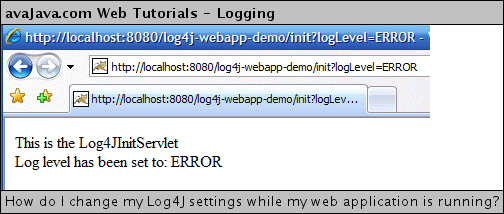 Changing log level to ERROR via init servlet