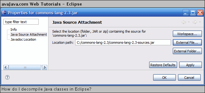Java Source Attachment